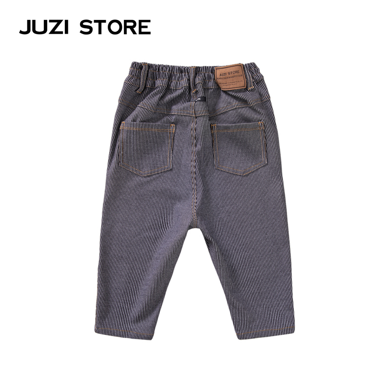 JUZI STORE童装春秋新品针织牛仔条纹基本下装长裤男女童1010417