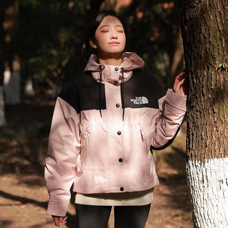 TheNorthFace北面冲锋衣女25ReignOn高腰短款外套户外防水新8DGK - 图0