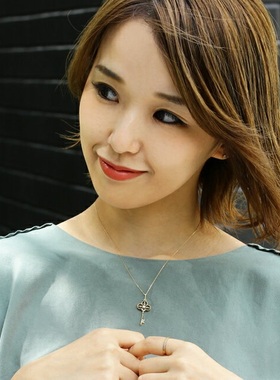 日本钥匙时尚个性风百搭镶钻石