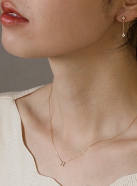 GINZA日本代购百搭字母钻石项链