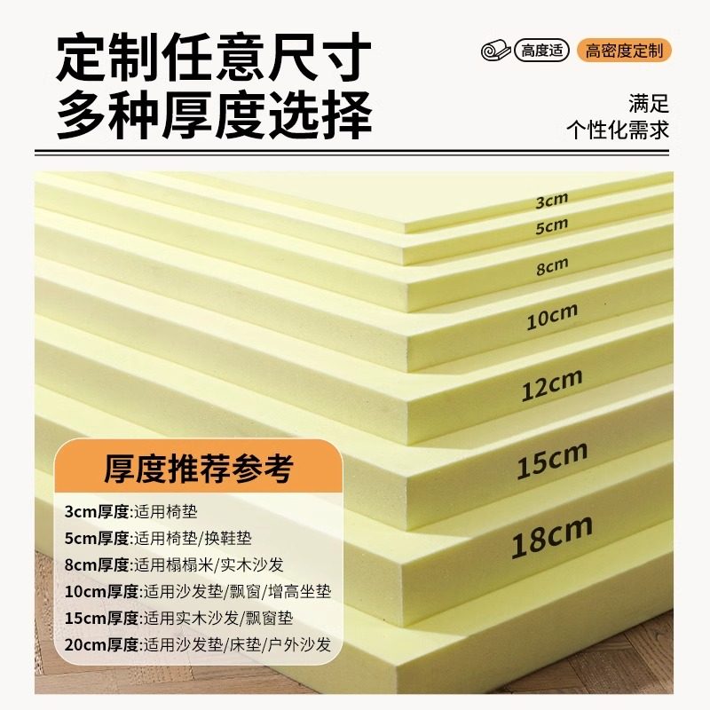 高密度海绵垫子订做海绵块可裁剪海棉沙发靠背软包长条海绵坐垫片,淘宝优惠券,粉丝福利购,淘宝优惠卷