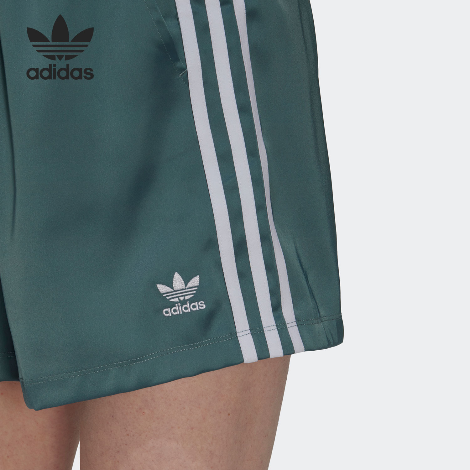 Adidas/阿迪达斯正品 SATIN SHORTS 三叶草女子运动短裤 GN2775 - 图2