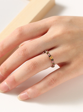 ins风极细水晶质感戒指