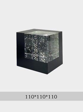 简约现代透明汽泡水晶金属立方体摆件 样板书房桌面纸镇装饰