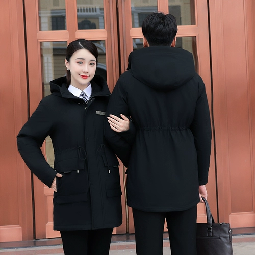 Длинная куртка с пухом подходит для мужчин и женщин для работы, пальто, средней длины, увеличенная толщина