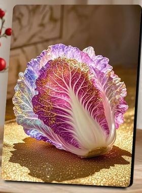 聚财唯美七彩白菜招百财摆件客厅玄关出租房墙上装饰房间个性摆件