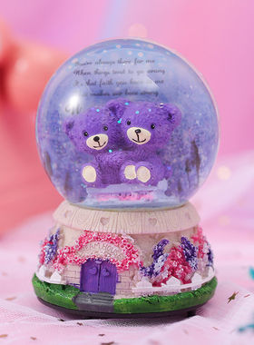 毕业礼生日礼物送女生闺蜜男孩子发光水晶球音乐盒小夜灯桌面摆件