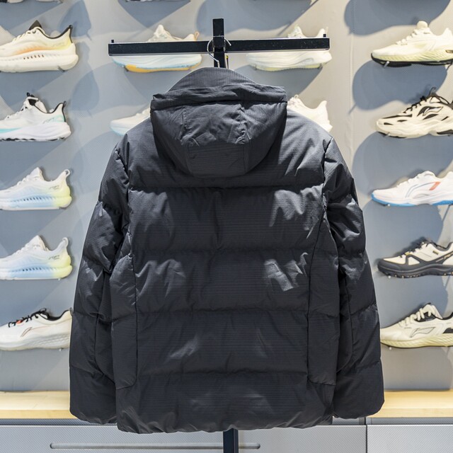 Li Ning warm hooded short men's down jacket