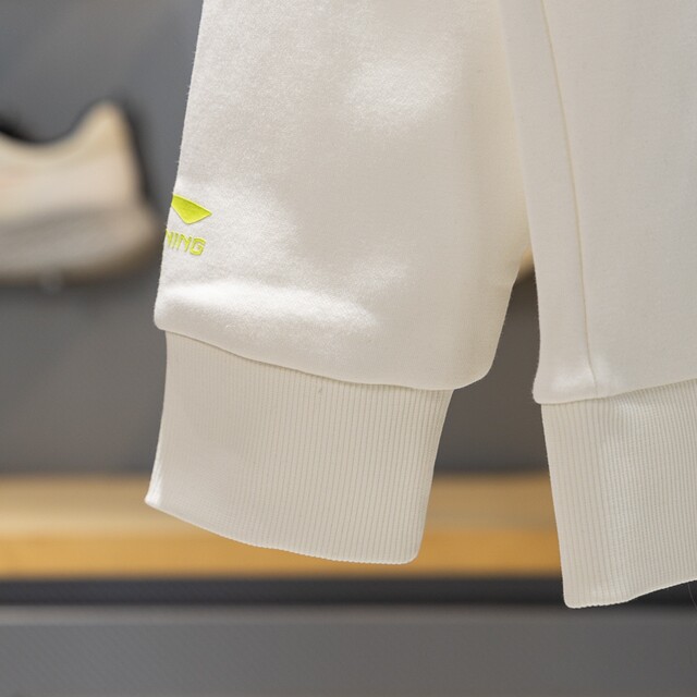 Li Ning unisex round neck fleece pullover sweatshirt