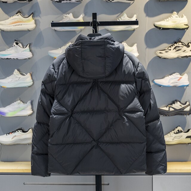Li Ning warm hooded short men's down jacket