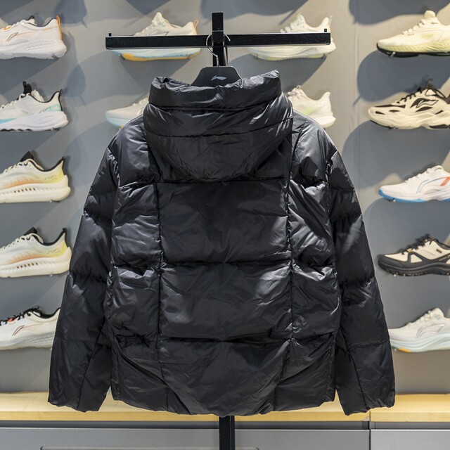 Li-Ning warm hooded men's water-repellent short down jacket