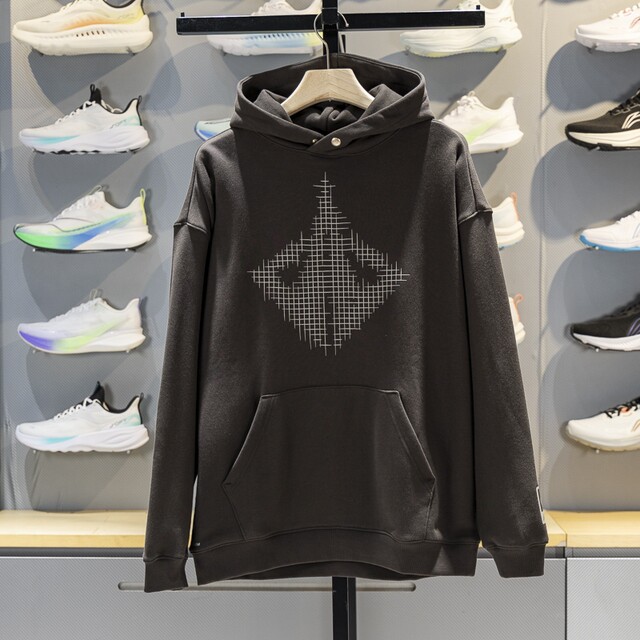 Li Ning men's hooded and warm pullover sweatshirt