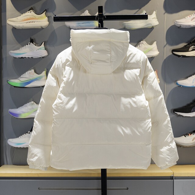 Li Ning warm hooded short women's down jacket