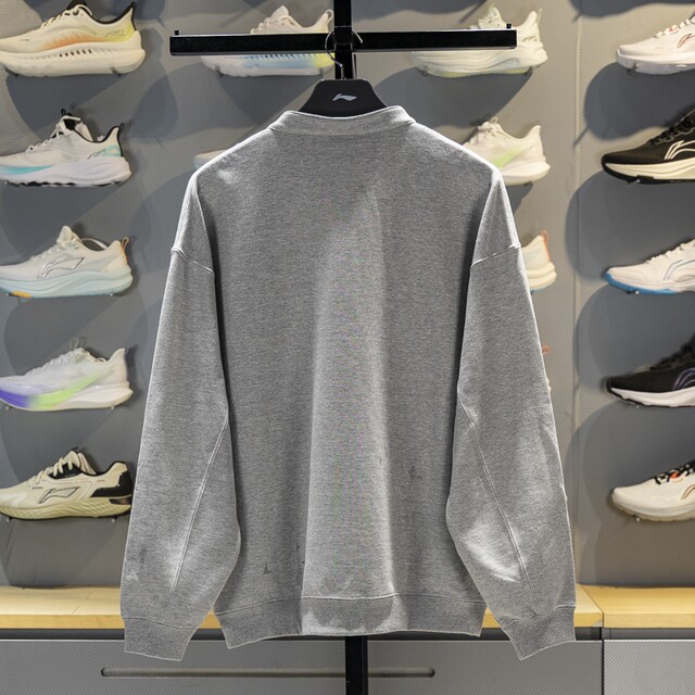 Li Ning men's round neck loose casual pullover sweatshirt