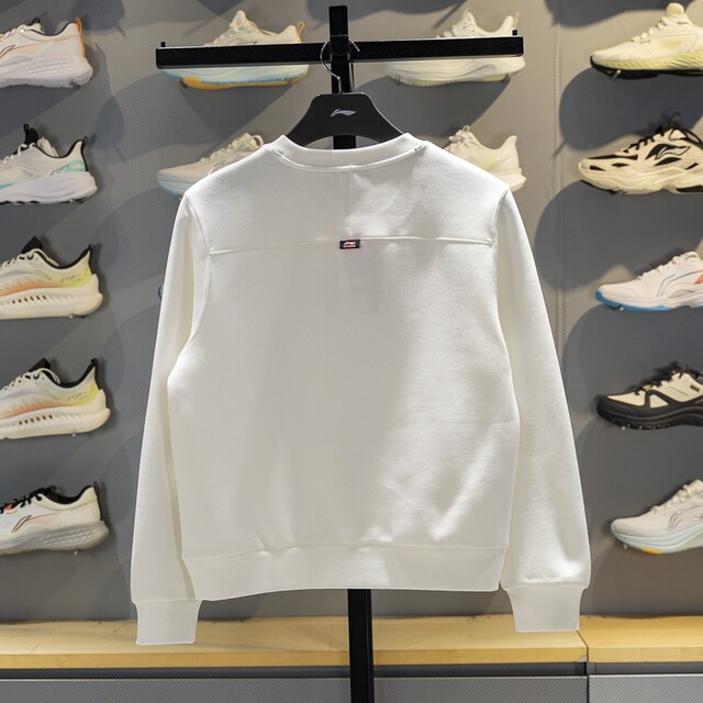Li Ning Women's Round Neck Loose Casual Pullover Sweatshirt
