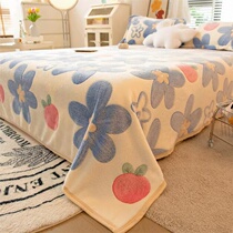 Winter Plush Milk Coral Flannel Flannel Blanket Single Bed Linen Plus Suede Anti-Slip Blanket Cushion Single Dorm Thicken Quilt