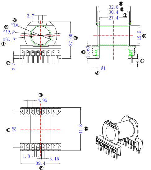 ER4220 EC42 8 8 35mm 