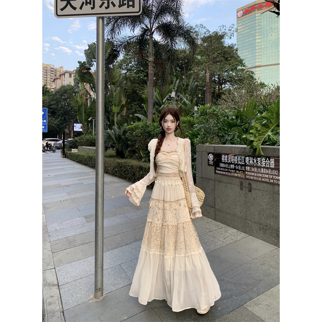 波西米亚复古民族风镂空开衫+吊带流苏上衣+蕾丝跳舞半身裙三件套,淘宝优惠券,粉丝福利购,淘宝优惠卷