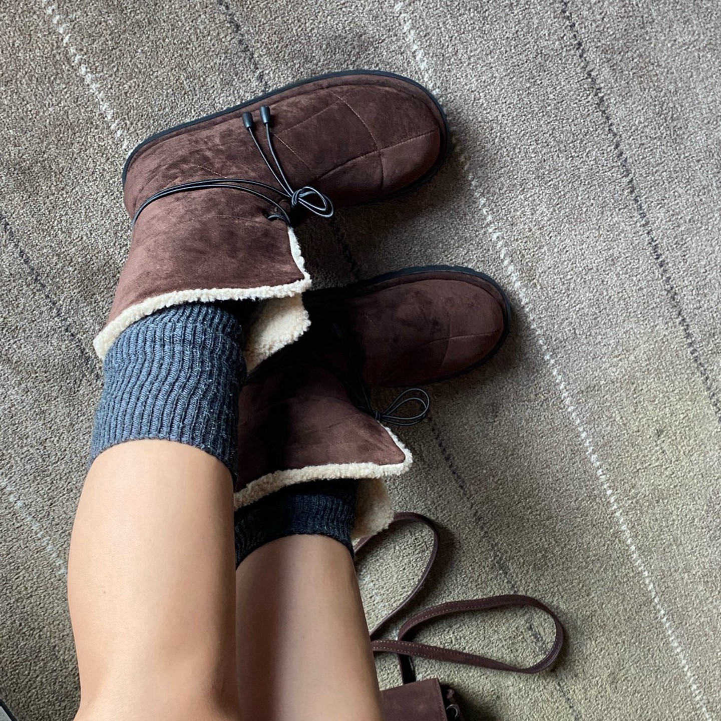 饰与美韩国东大门冬季新款棉鞋时尚翻边圆头平底加绒保暖雪地靴女,淘宝优惠券,粉丝福利购,淘宝优惠卷