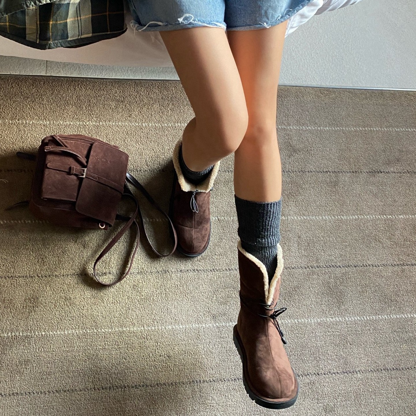 饰与美韩国东大门冬季新款棉鞋时尚翻边圆头平底加绒保暖雪地靴女,淘宝优惠券,粉丝福利购,淘宝优惠卷