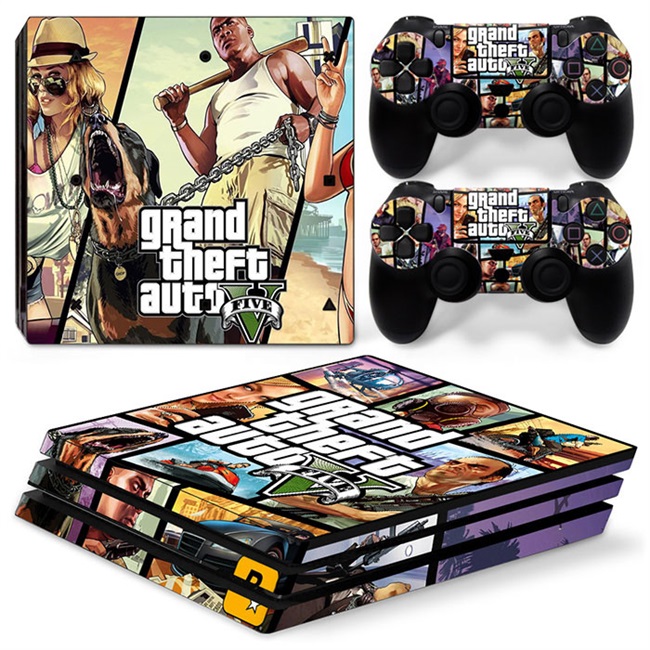 PS4 Pro贴纸 ps4 slim痛贴旧款PS4贴膜手柄贴 GTAV5多啦A梦-图3