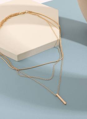 欧美多层叠戴项链 multi-layer necklace layered clavicle chain