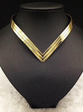 欧美假领子女项链金属V型项圈 women metal necklace jewelry