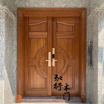 Factory Direct Selling Villa Upscale Teak Door Entrance Door Entrance primary-secondary door Fingerprint Lock Home Security Door Intelligence