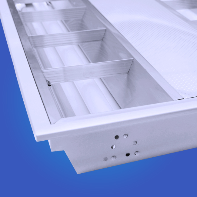 T5T8LED格栅灯600x600嵌入式灯盘商场办公室天花板矿棉板顶灯-图1