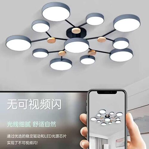 客厅灯现代简约吸顶灯北欧客厅吊灯2025新款轻奢个性卧室餐厅吊灯 - 图1