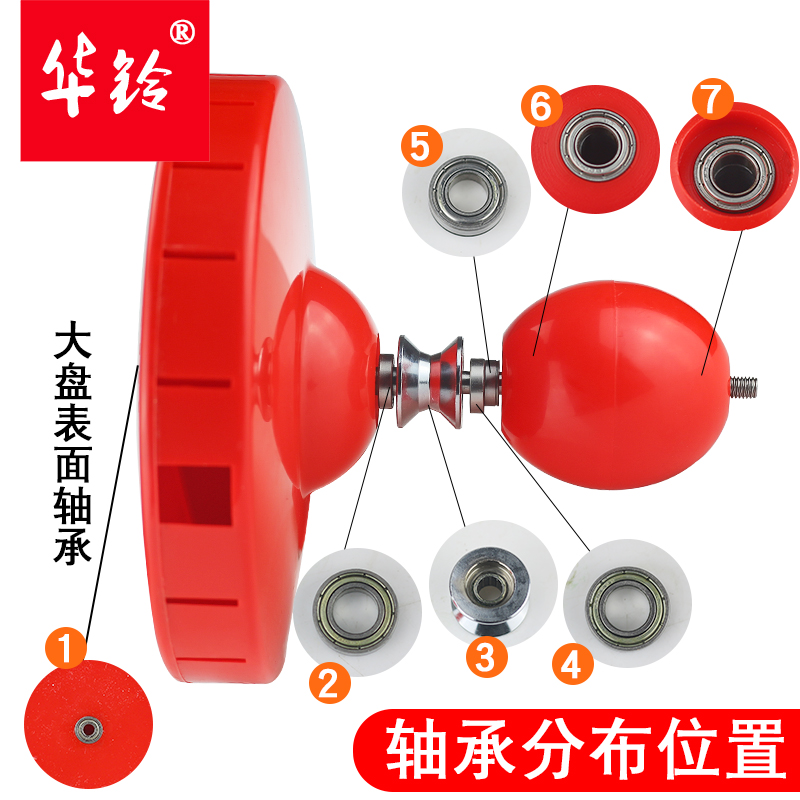 华铃 21cm 七轴承 呼啦圈空竹 大空竹专卖 初学者老人扯铃 - 图1