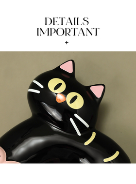 AMNN 可爱卡通小黑猫陶瓷电动牙刷牙膏架创意洗漱用品收纳装饰品