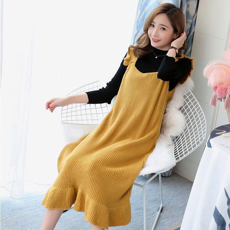 孕妇秋冬装两件套2020新款连衣裙 月朵连衣裙