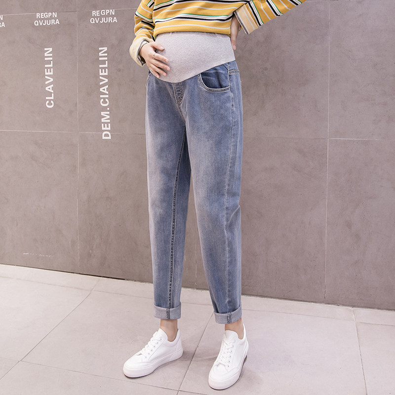 孕妇秋装2020秋季新款老爹潮牛仔裤 月朵孕妇打底裤