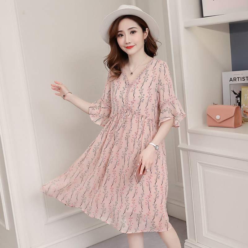 夏季新款孕妇装2020短袖孕妈连衣裙 月朵连衣裙