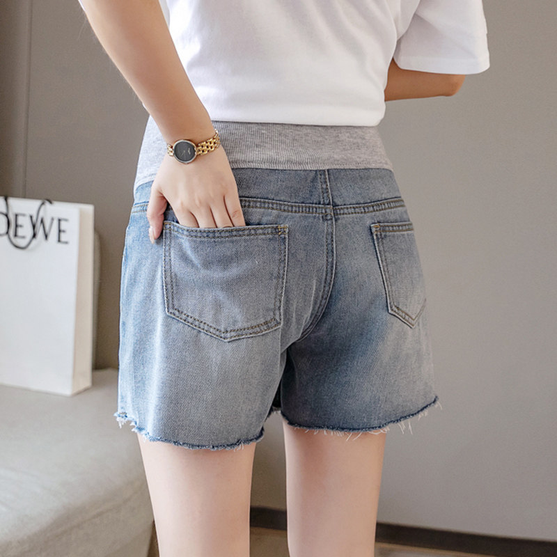 夏季孕妇牛仔短裤宽松外穿打底裤 月朵孕妇直筒裤