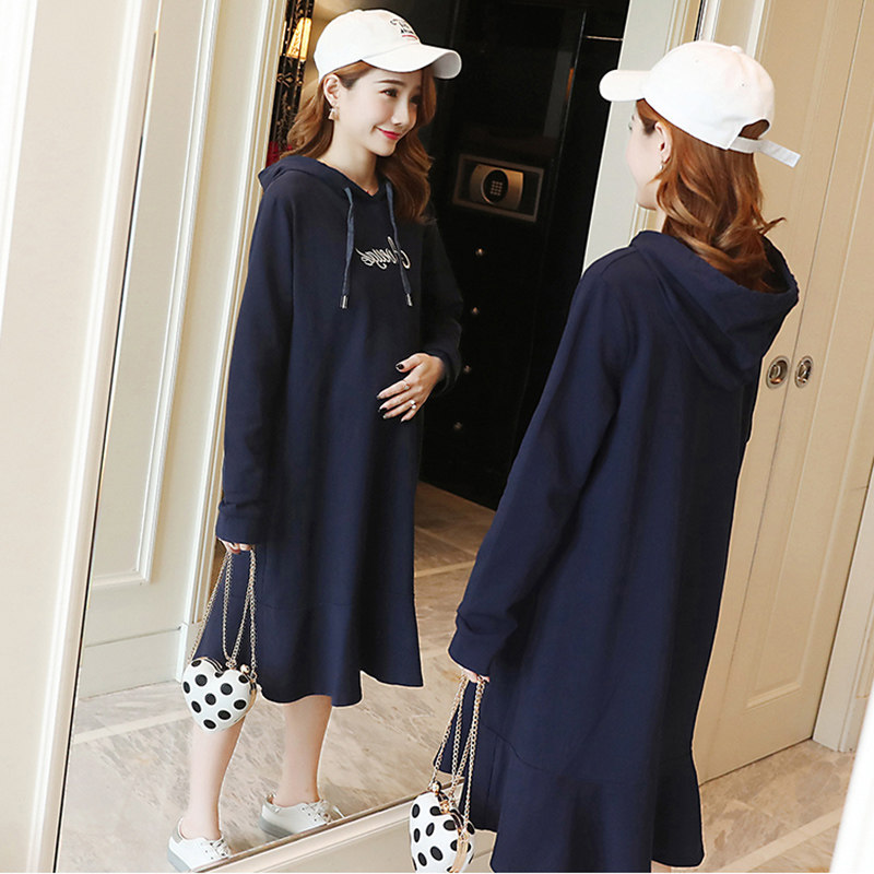 孕妇秋装2020新款潮妈宽松连衣裙 月朵连衣裙