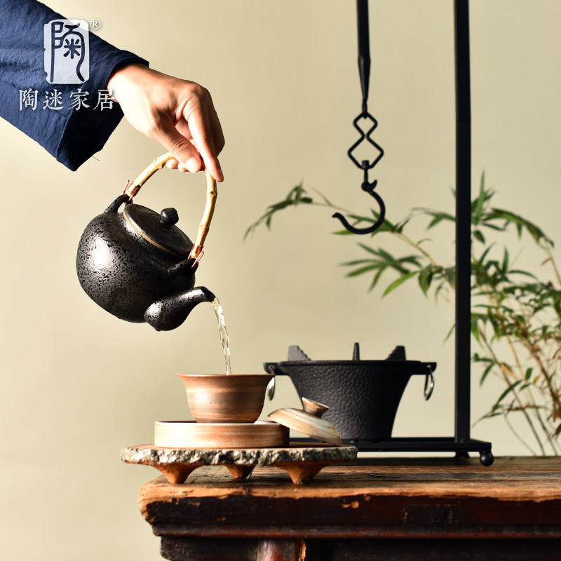陶迷台式免安装自在钩围炉煮茶铁架可伸缩调节老式县挂烧水壶炭炉,淘宝优惠券,粉丝福利购,淘宝优惠卷