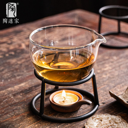 陶迷铁艺伍德炉金属架明火蜡烛酒精灯温茶煮茶烤茶炉简约茶具配件 - 图0