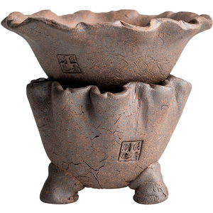 陶迷纯手工捏制茶漏器陶瓷家用茶滤创意粗陶过滤网泡茶器茶道配件