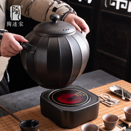 陶迷超大容量煮茶壶电陶炉烧水壶中式茶馆饮茶器带盖养生茶釜大罐 - 图1