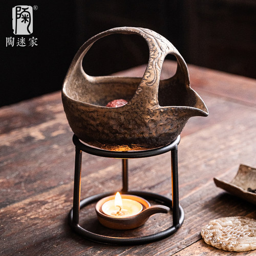陶迷铁艺伍德炉金属架明火蜡烛酒精灯温茶煮茶烤茶炉简约茶具配件 - 图1