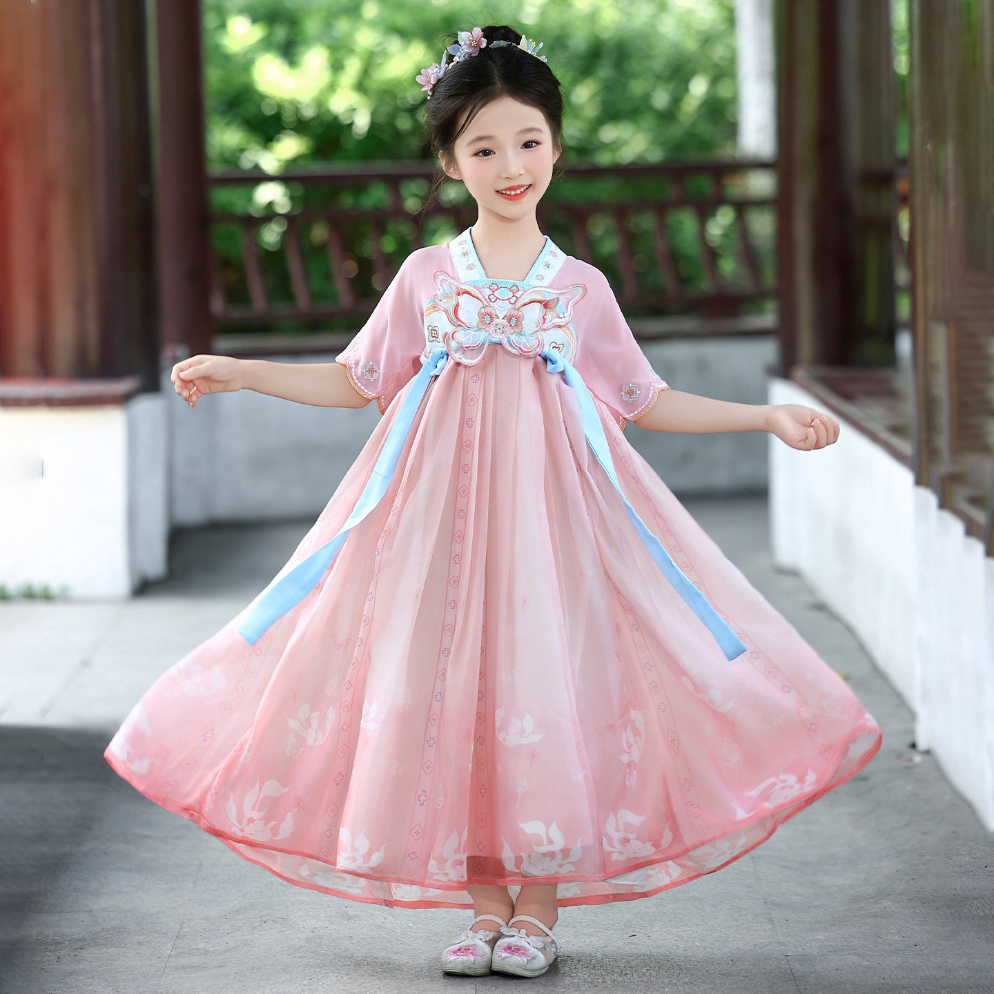 女童汉服夏季2025新款儿童高端仙气飘逸公主连衣裙女宝国风襦裙,淘宝优惠券,粉丝福利购,淘宝优惠卷