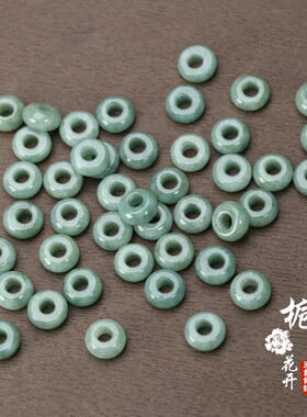 天然缅甸翡翠豆青糯种10mm