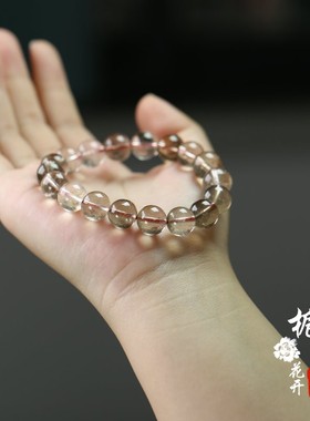 天然水晶发晶冰透手串11mm