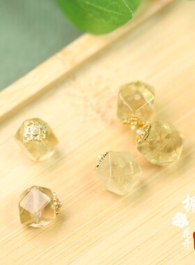 约8*9mm黄晶唐八棱镶面