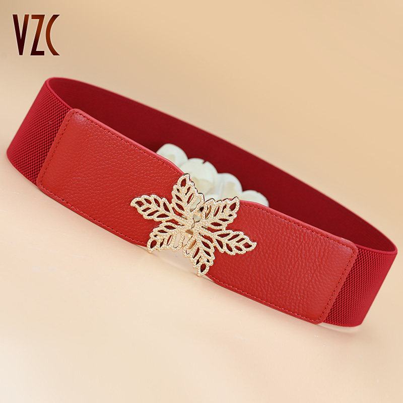 腰封女真皮头层牛皮红色本命年宽皮带高级感装饰配裙大衣松紧腰带