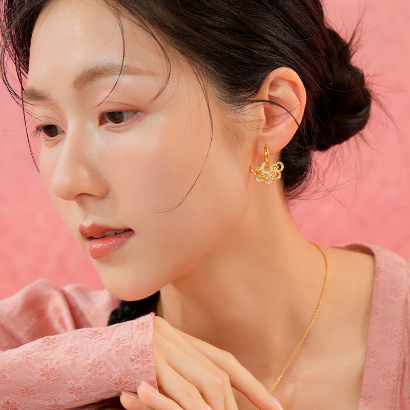 百年宝诚五福临门耳环女925银高级感时尚小众百搭耳饰,淘宝优惠券,粉丝福利购,淘宝优惠卷