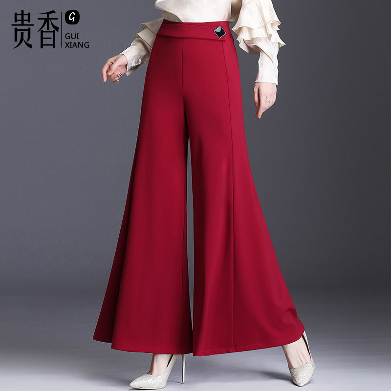 2020年新款秋冬高腰垂感显瘦阔腿裤 贵香休闲裤