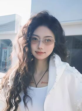 老钱风椭圆太阳镜拍照出片高级感细丝边素颜平光眼镜显瘦复古金属